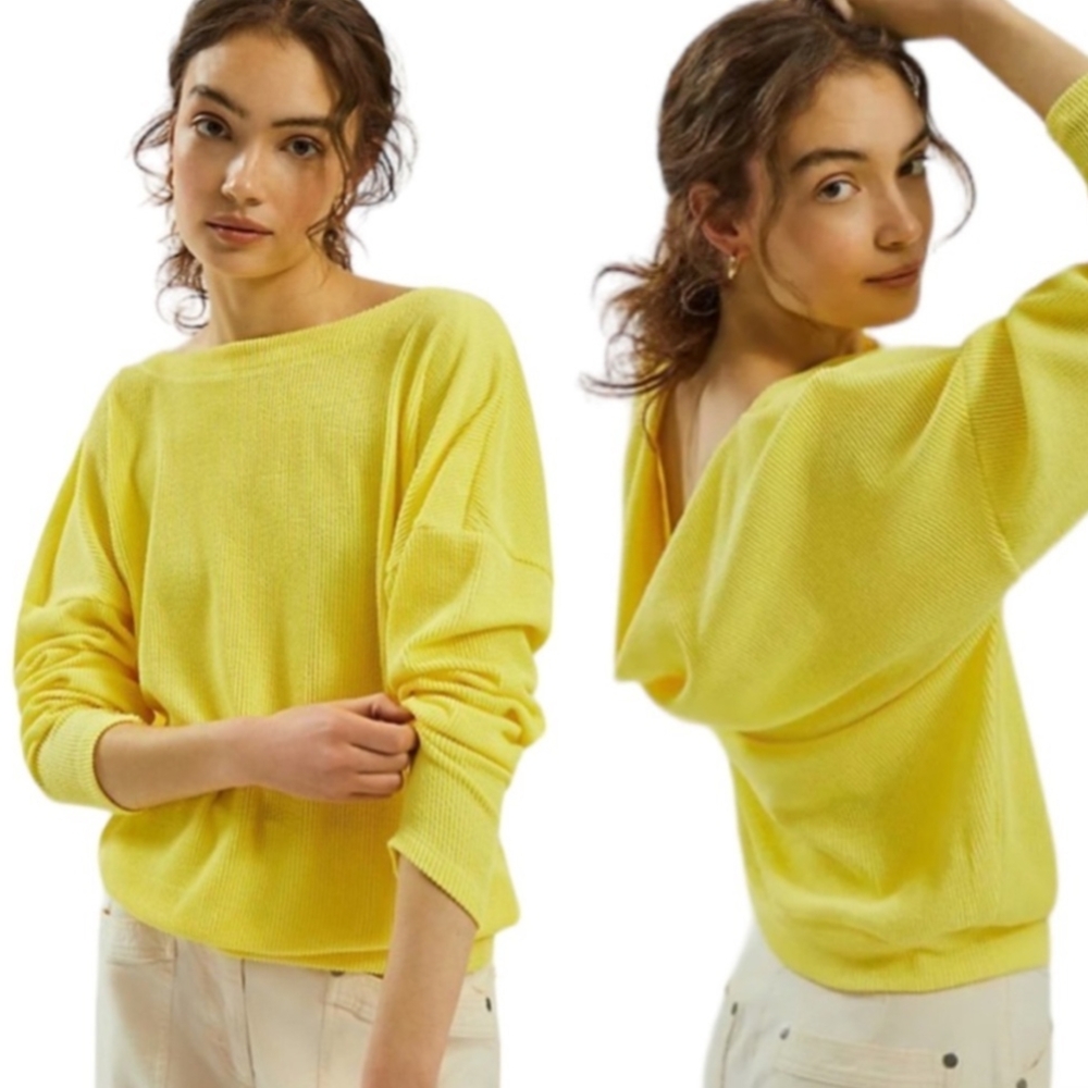 Anthropologie Meave Yellow Sweater